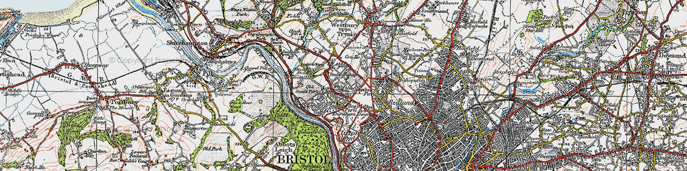 Old map of Stoke Bishop in 1919