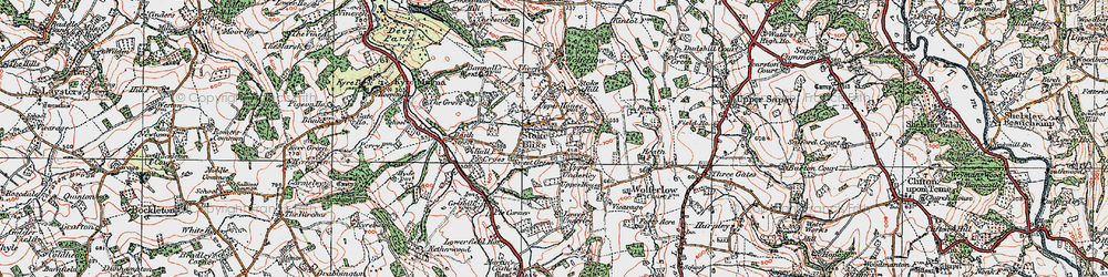 Old map of Stoke Bliss in 1920