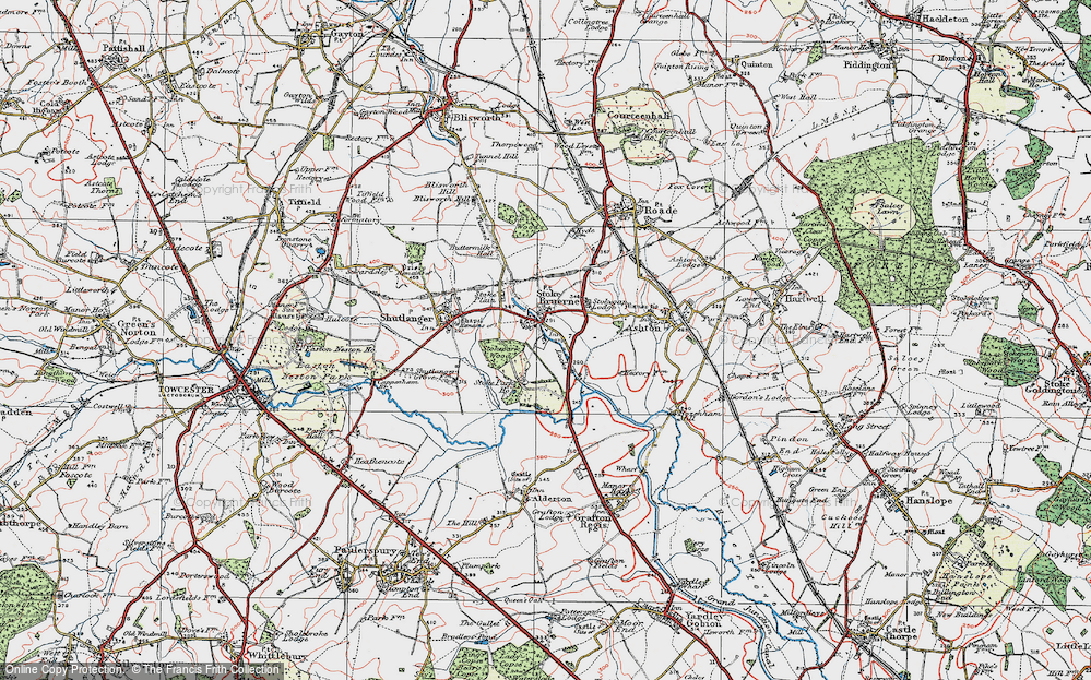 Old Map of Stoke Bruerne, 1919 in 1919