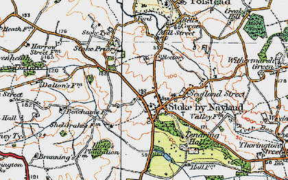 Old map of Stoke-by-Nayland in 1921