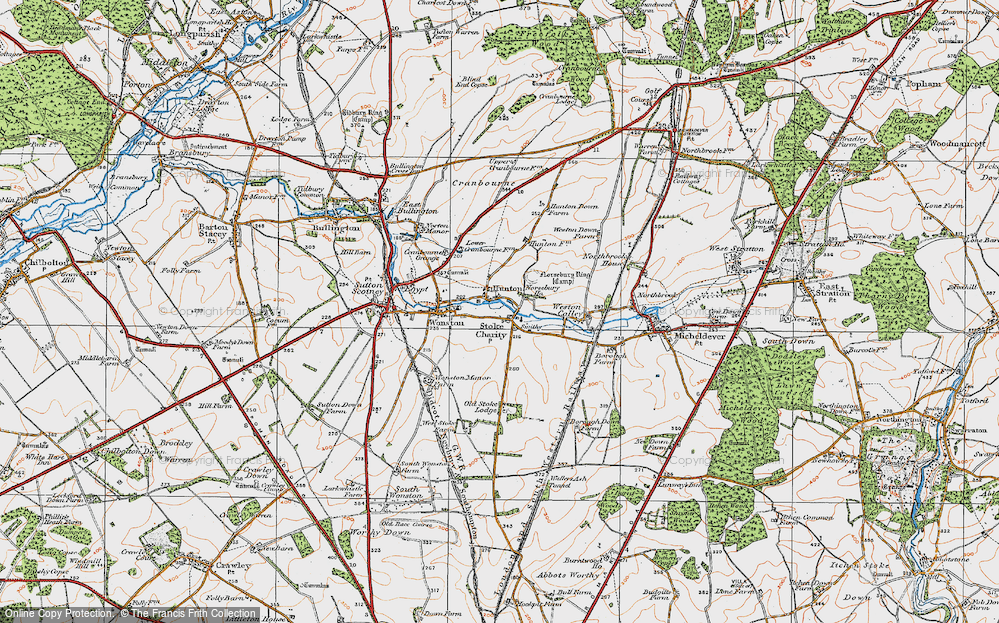 Old Map of Stoke Charity, 1919 in 1919