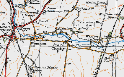 Old map of Stoke Charity in 1919