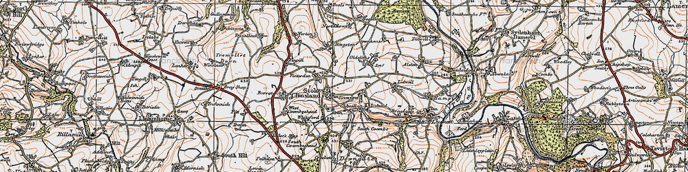 Old map of Stoke Climsland in 1919