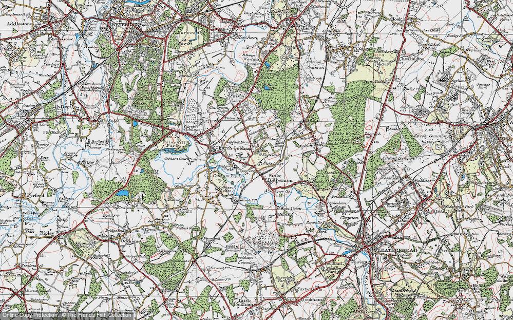 Old Map of Stoke D'Abernon, 1920 in 1920