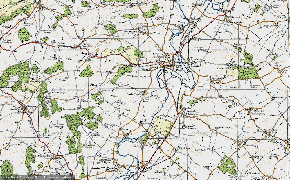 Old Map of Stoke Doyle, 1920 in 1920