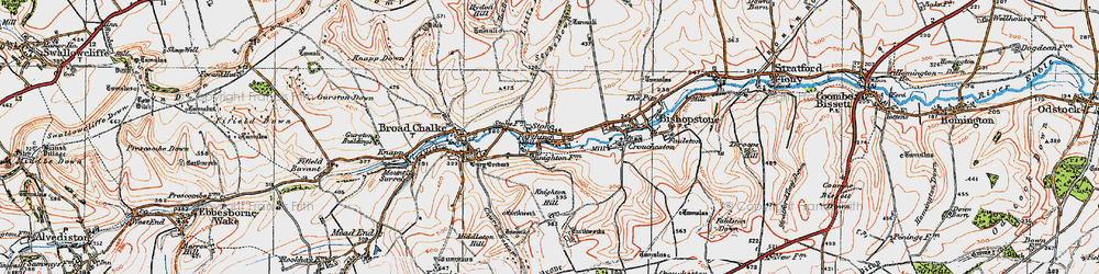 Old map of Stoke Farthing in 1919