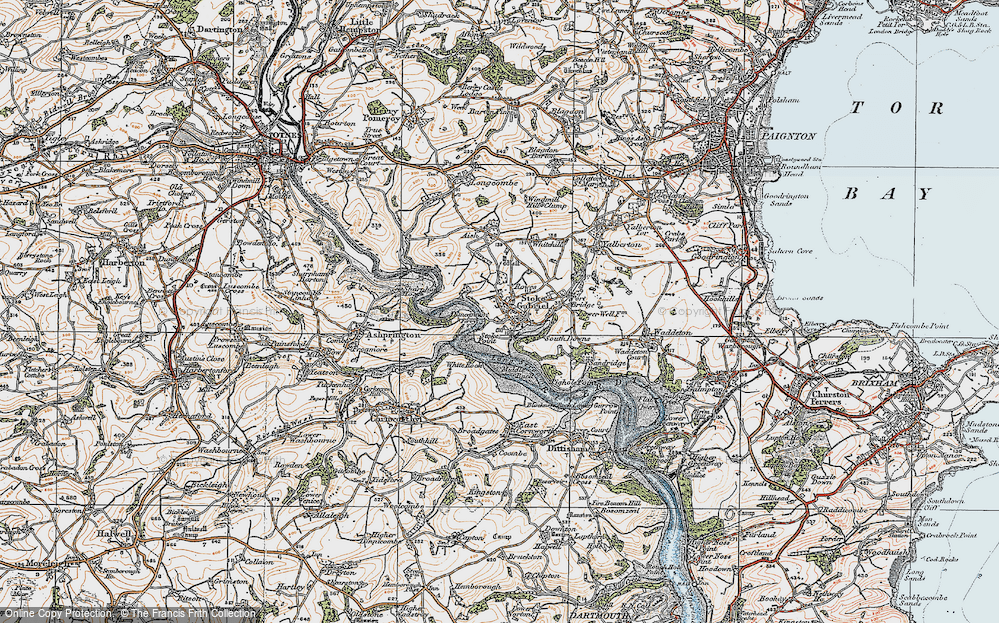 Old Map of Stoke Gabriel, 1919 in 1919