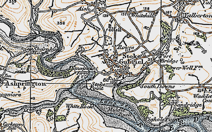 Old map of Stoke Gabriel in 1919