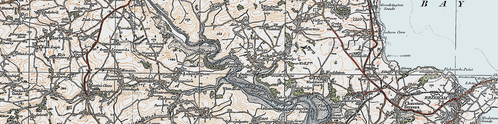 Old map of Stoke Gabriel in 1919