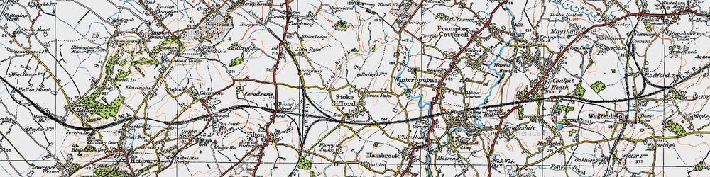 Old map of Stoke Gifford in 1919