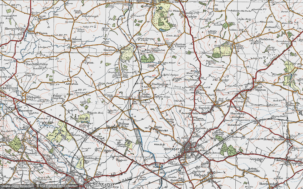Old Map of Stoke Golding, 1921 in 1921