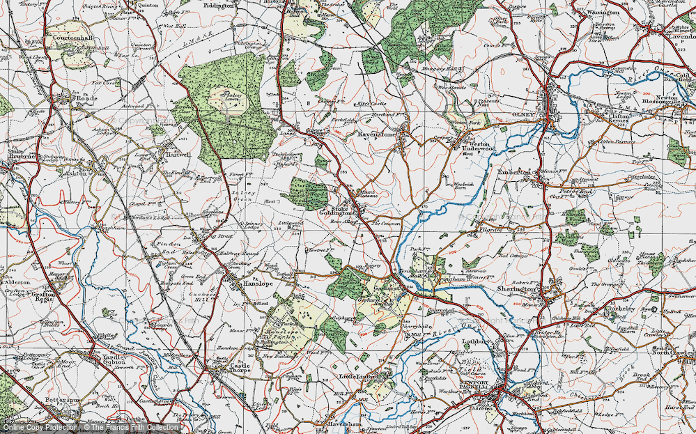 Old Map of Stoke Goldington, 1919 in 1919