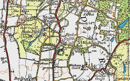 Old map of Stoke Green in 1920