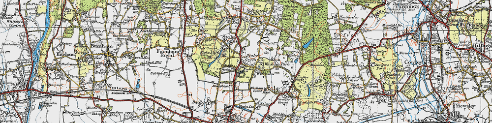 Old map of Stoke Green in 1920