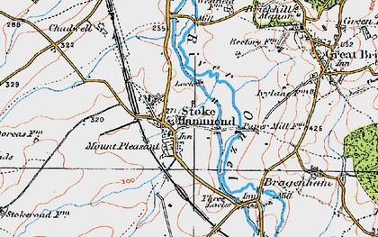 Old map of Stoke Hammond in 1919