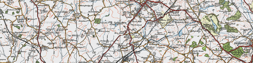 Old map of Stoke Heath in 1919