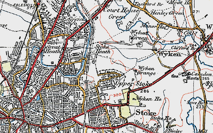 Old map of Stoke Heath in 1920