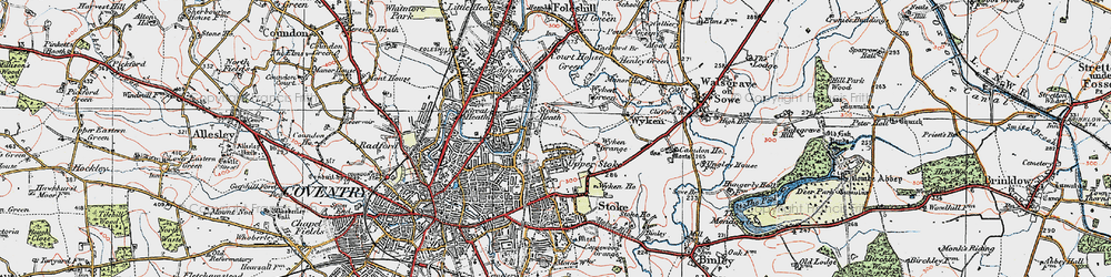 Old map of Stoke Heath in 1920