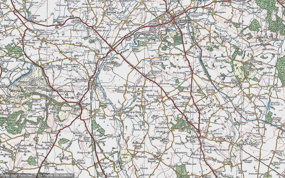 Old Map of Stoke Heath, 1921 in 1921