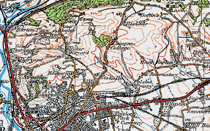 Old map of Stoke Hill in 1919
