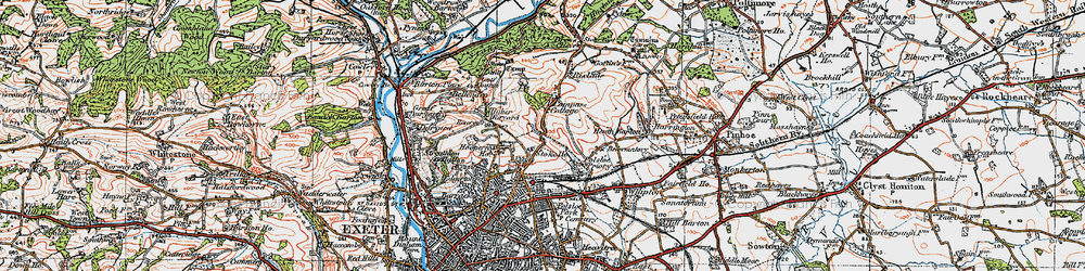 Old map of Stoke Hill in 1919