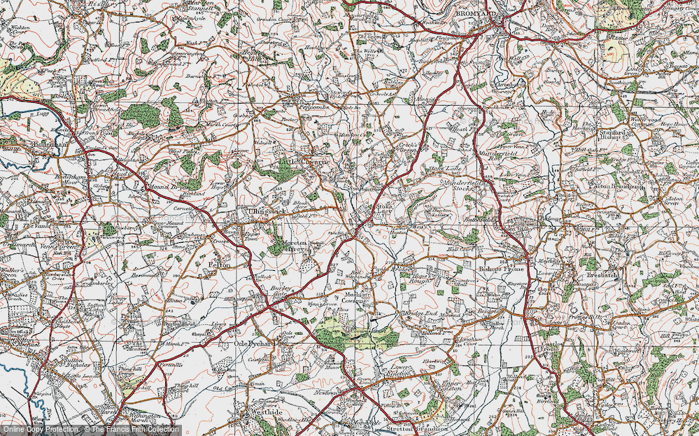 Old Map of Stoke Hill, 1920 in 1920