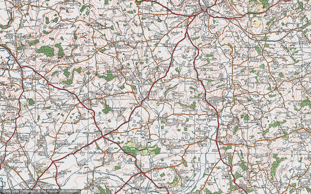 Old Map of Stoke Lacy, 1920 in 1920