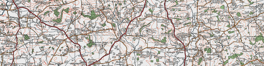 Old map of Stoke Lacy in 1920