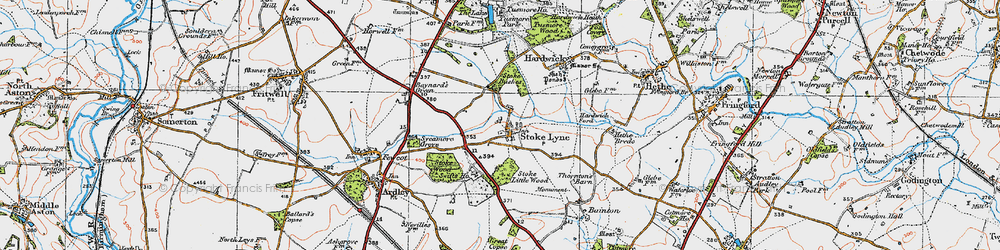 Old map of Stoke Lyne in 1919