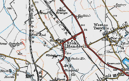 Old map of Stoke Mandeville in 1919