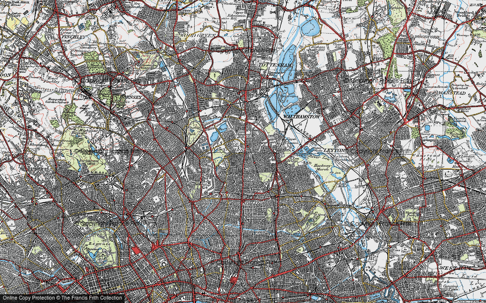 Old Map of Stoke Newington, 1920 in 1920