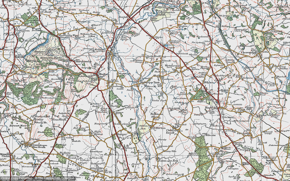 Old Map of Stoke on Tern, 1921 in 1921