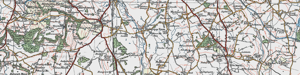 Old map of Stoke on Tern in 1921