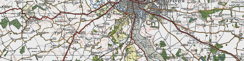 Old map of Stoke Park in 1921