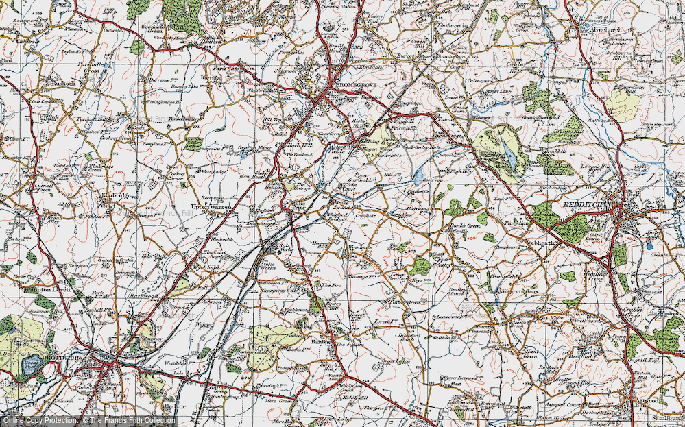 Old Map of Historic Map covering Whitford Bridge in 1919