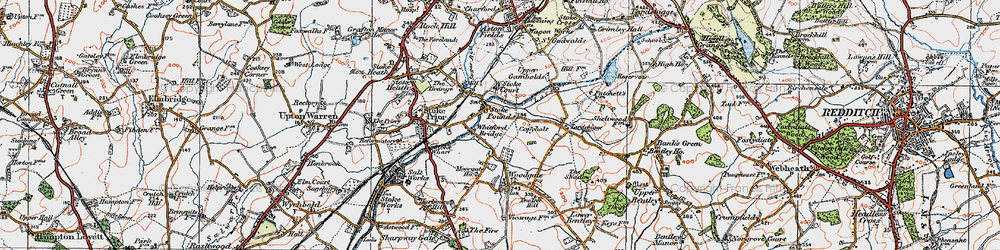 Old map of Stoke Pound in 1919