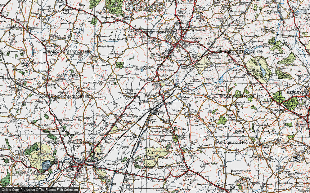 Old Map of Stoke Prior, 1919 in 1919
