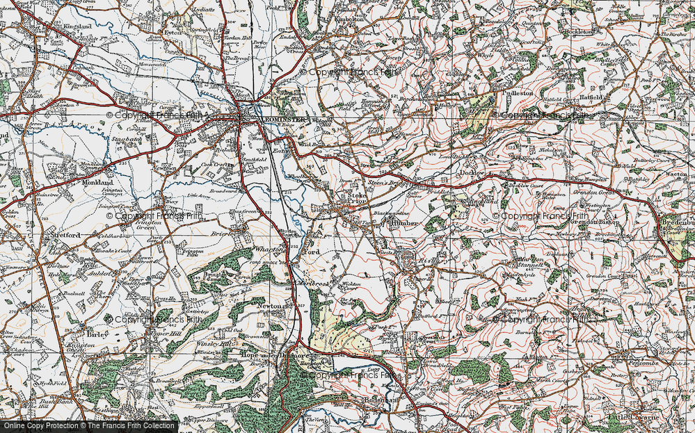 Old Map of Stoke Prior, 1920 in 1920