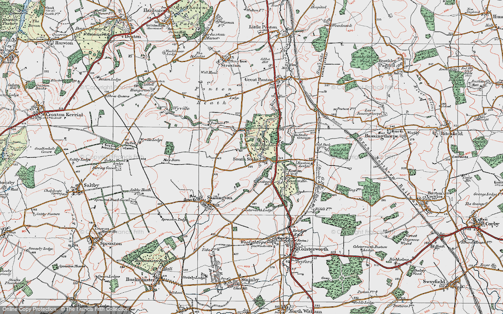 Old Map of Stoke Rochford, 1922 in 1922