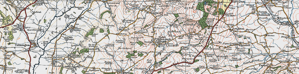Old map of Bockleton Brook in 1921
