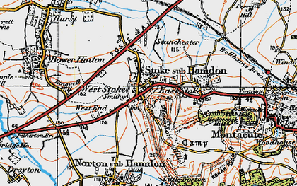 Old map of Stoke Sub Hamdon in 1919