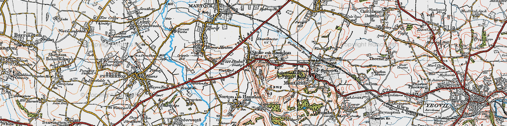Old map of Stoke Sub Hamdon in 1919