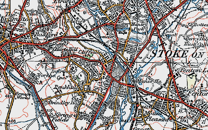 Old map of Stoke-upon-Trent in 1921