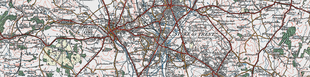 Old map of Stoke-upon-Trent in 1921