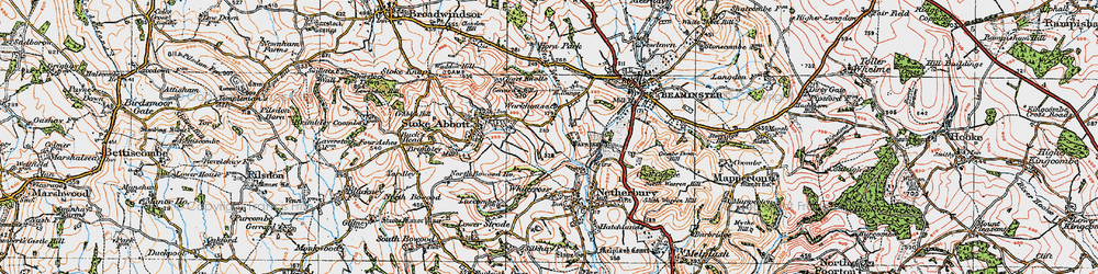 Old map of Stoke Water in 1919