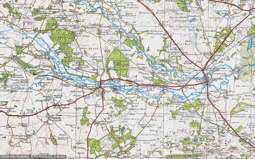 Old Map of Historic Map covering Hethfelton in 1919