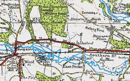 Old map of Stokeford in 1919