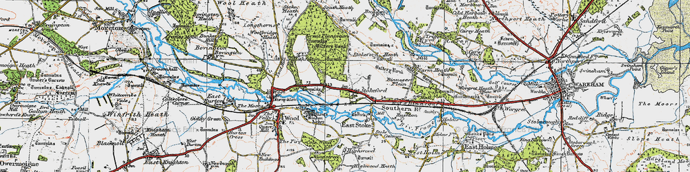 Old map of Stokeford in 1919