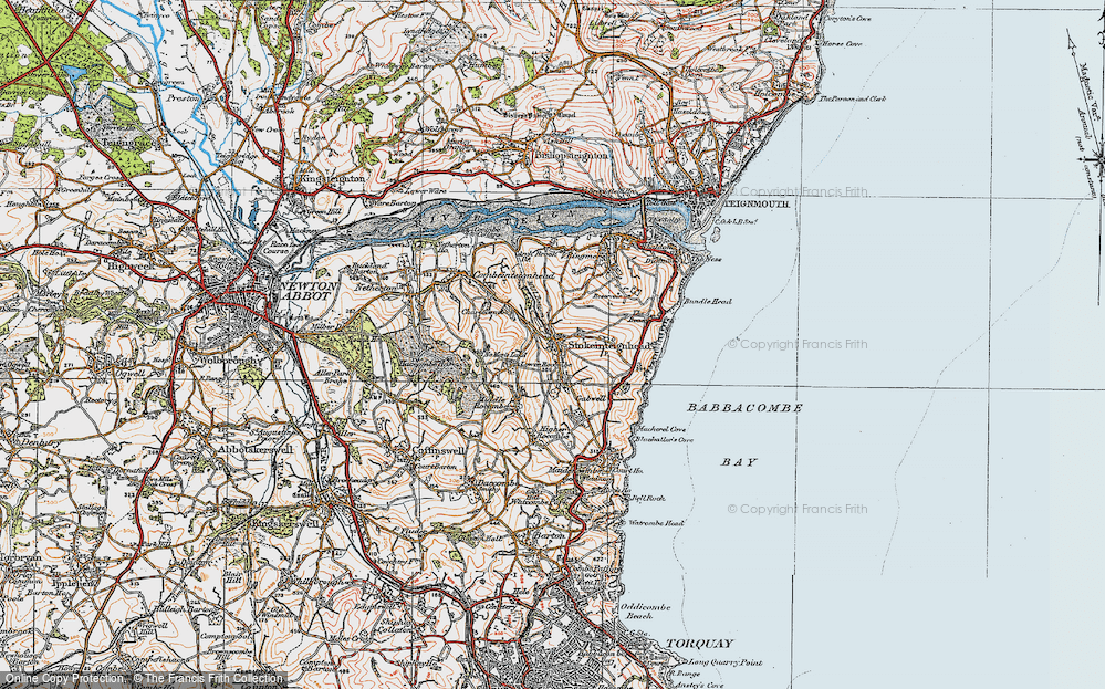 Old Map of Stokeinteignhead, 1919 in 1919