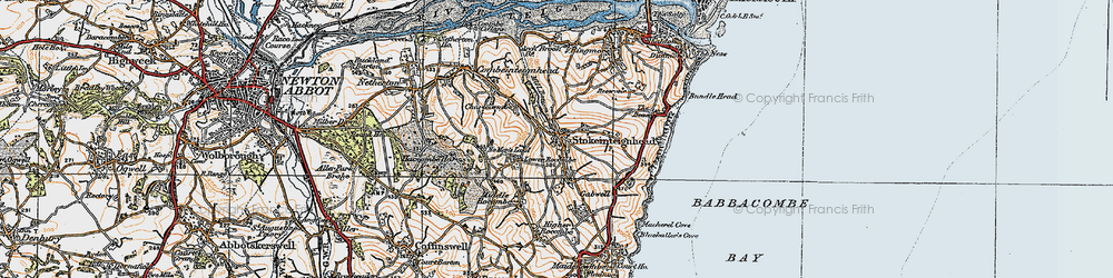 Old map of Stokeinteignhead in 1919